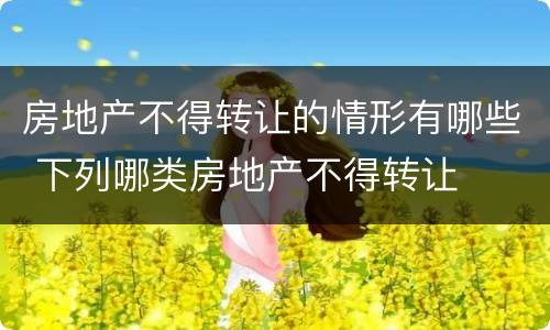 房地产不得转让的情形有哪些 下列哪类房地产不得转让