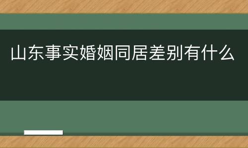 山东事实婚姻同居差别有什么