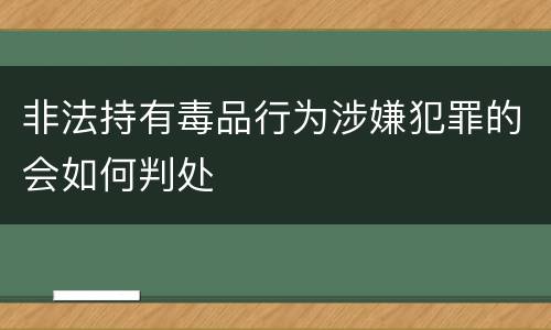非法持有毒品行为涉嫌犯罪的会如何判处
