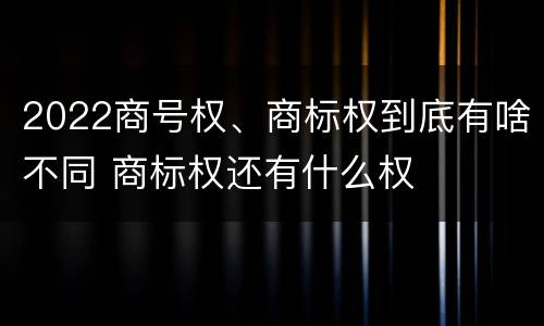 2022商号权、商标权到底有啥不同 商标权还有什么权