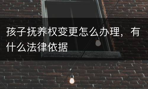 孩子抚养权变更怎么办理，有什么法律依据