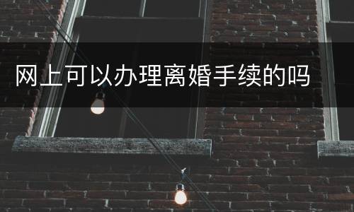 网上可以办理离婚手续的吗