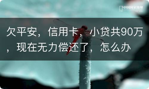 欠平安，信用卡，小贷共90万，现在无力偿还了，怎么办