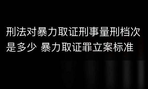 刑法对暴力取证刑事量刑档次是多少 暴力取证罪立案标准