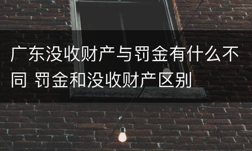 广东没收财产与罚金有什么不同 罚金和没收财产区别