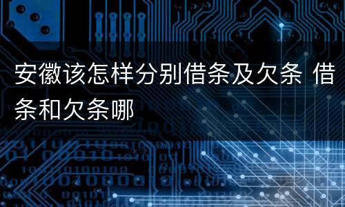 安徽该怎样分别借条及欠条 借条和欠条哪