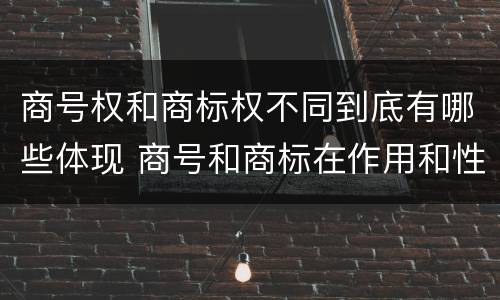 商号权和商标权不同到底有哪些体现 商号和商标在作用和性质上的区别