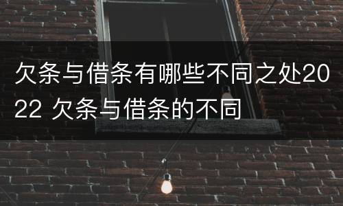 欠条与借条有哪些不同之处2022 欠条与借条的不同