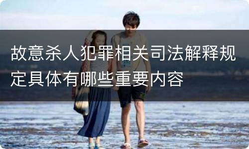 故意杀人犯罪相关司法解释规定具体有哪些重要内容