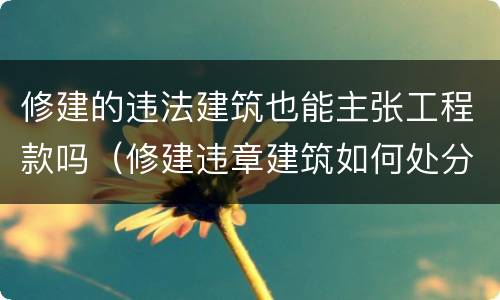 修建的违法建筑也能主张工程款吗（修建违章建筑如何处分）