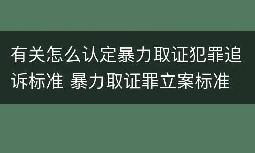有关怎么认定暴力取证犯罪追诉标准 暴力取证罪立案标准