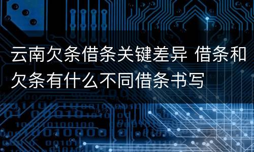 云南欠条借条关键差异 借条和欠条有什么不同借条书写