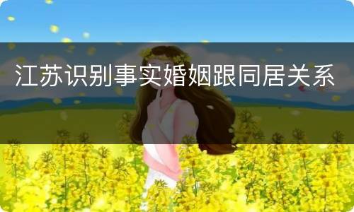 江苏识别事实婚姻跟同居关系