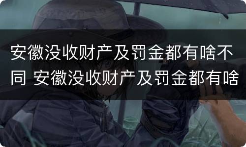 安徽没收财产及罚金都有啥不同 安徽没收财产及罚金都有啥不同的