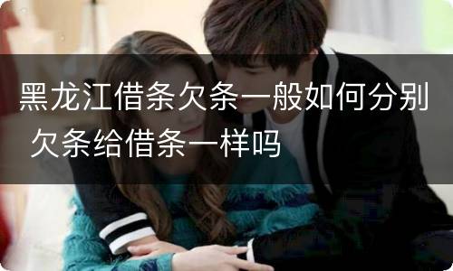 黑龙江借条欠条一般如何分别 欠条给借条一样吗