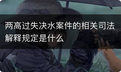 两高过失决水案件的相关司法解释规定是什么