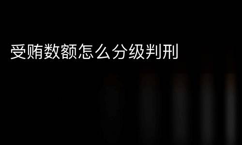 受贿数额怎么分级判刑