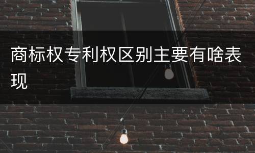 商标权专利权区别主要有啥表现