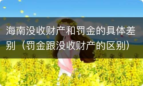 海南没收财产和罚金的具体差别（罚金跟没收财产的区别）