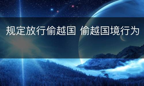 规定放行偷越国 偷越国境行为