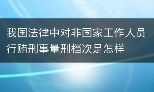 我国法律中对非国家工作人员行贿刑事量刑档次是怎样