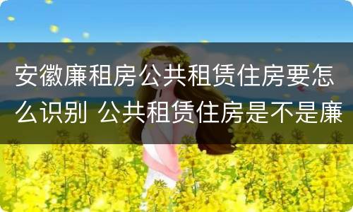 安徽廉租房公共租赁住房要怎么识别 公共租赁住房是不是廉租房