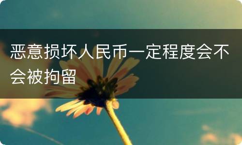 恶意损坏人民币一定程度会不会被拘留