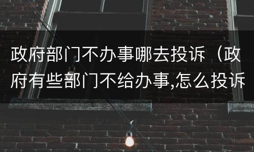政府部门不办事哪去投诉（政府有些部门不给办事,怎么投诉）