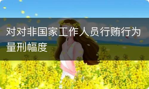 对对非国家工作人员行贿行为量刑幅度
