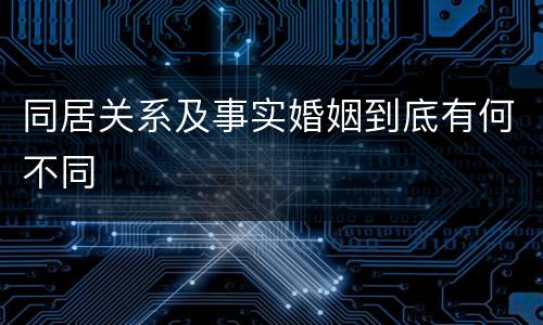 同居关系及事实婚姻到底有何不同