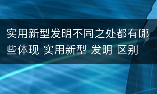 实用新型发明不同之处都有哪些体现 实用新型 发明 区别
