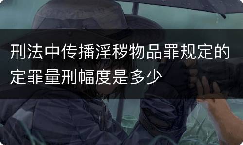刑法中传播淫秽物品罪规定的定罪量刑幅度是多少