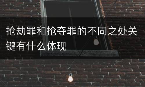 抢劫罪和抢夺罪的不同之处关键有什么体现