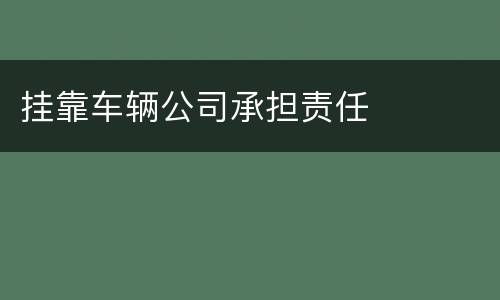 挂靠车辆公司承担责任