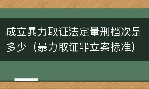 成立暴力取证法定量刑档次是多少（暴力取证罪立案标准）