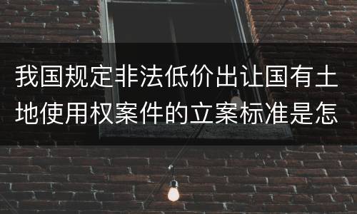 我国规定非法低价出让国有土地使用权案件的立案标准是怎么样规定