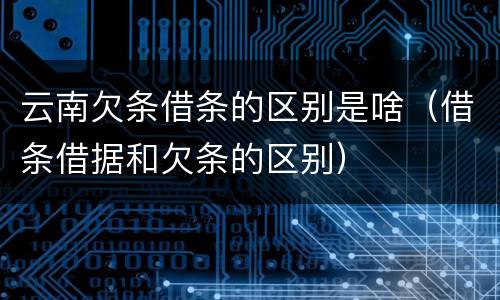 云南欠条借条的区别是啥（借条借据和欠条的区别）