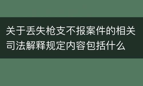 关于丢失枪支不报案件的相关司法解释规定内容包括什么