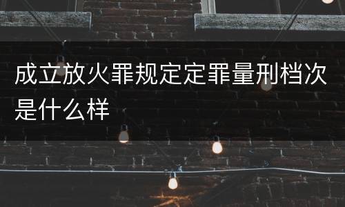 成立放火罪规定定罪量刑档次是什么样