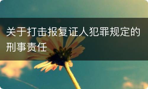 关于打击报复证人犯罪规定的刑事责任