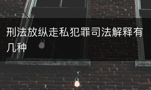 刑法放纵走私犯罪司法解释有几种