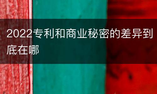 2022专利和商业秘密的差异到底在哪