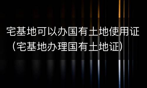 宅基地可以办国有土地使用证（宅基地办理国有土地证）