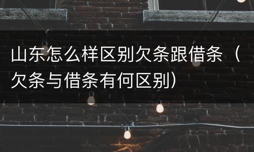 山东怎么样区别欠条跟借条（欠条与借条有何区别）