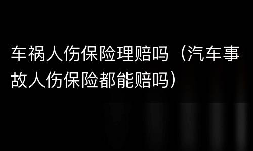 车祸人伤保险理赔吗（汽车事故人伤保险都能赔吗）