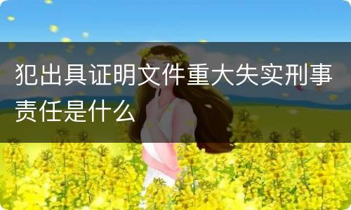 犯出具证明文件重大失实刑事责任是什么