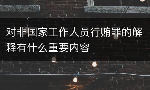 对非国家工作人员行贿罪的解释有什么重要内容