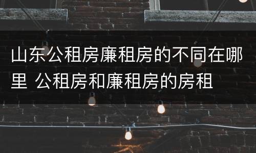 山东公租房廉租房的不同在哪里 公租房和廉租房的房租
