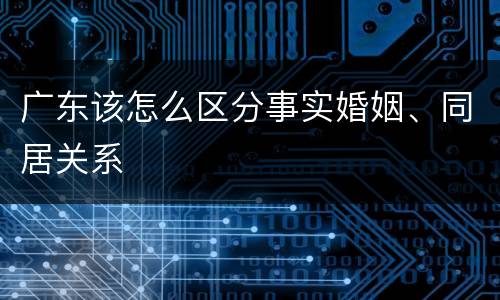 广东该怎么区分事实婚姻、同居关系