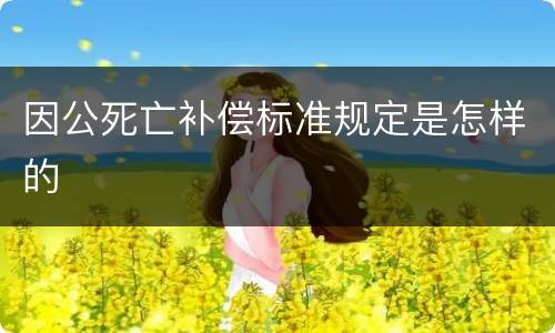 因公死亡补偿标准规定是怎样的